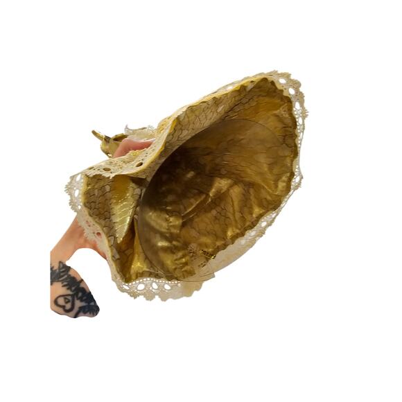 Vintage 1990s Christmas Tree Topper Angel Gold Victorian - Picture 5 of 6